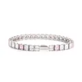 Bracelet tennis en acier inoxydable avec zircons rose et blanc, bijou tendance - Couleur Acier 4MM Carré 3 Blanc + 1 Rose