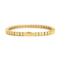 Gold Stainless Steel Tennis Bracelet Yellow Zircon Square Cut Fashion Hip Hop Jewelry SKU - 3MM Gold Color Square Yellow