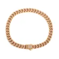 Collar Cadena Cubana Oro Pavé Circonita Rosa Estilo Hip Hop Moda Joya Artículo - 16cm / Dorado (Circonia Rosa)