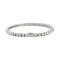 Silver stainless steel tennis chain bracelet with sparkling cubic zirconia stones for unisex. - 56cm/22 inch / Steel