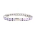 Purple zirconia tennis bracelet stainless steel variant view for hip hop couple fashion - 16cm / 5MM Steel Color Square Light Purple