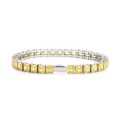 Stainless Steel Yellow Cubic Zirconia Tennis Bracelet 3-5mm Hip Hop Fashion Jewelry - 4MM Steel Color Square Yellow