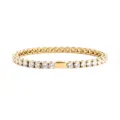 Gold Tennis Bracelet Zircon Crystal Stainless Steel Link Chain For Women Men Jewelry - 56cm/22 inch / Gold