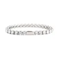 Silver tennis bracelet featuring sparkling round cubic zirconia stones with a secure box clasp. - 16cm / Steel