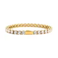 Gold Tennis Bracelet 3-5mm Stainless Steel Cubic Zirconia Hip Hop Jewelry for Men Women - 16cm / Gold