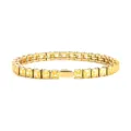 Gold stainless steel square yellow zircon tennis bracelet, fashion hip-hop chic jewelry. - 4MM Gold Color Square Yellow