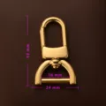 Gold metal swivel snap hook spring clasp for keychain and bag hardware accessories 43mm size - 36x19x12mm / Gold