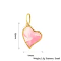 Edelstahl Vergoldet Rosa Herz Anhänger Charm Modeschmuck Zubehör Größe 13x10mm - Herz / Gold