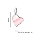 Edelstahl Rosa Herz Anhänger Charm für DIY Schmuck Basteln und Accessoires 13x10mm - Herz / Silber