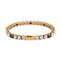 Stainless steel tennis bracelet with clear and black round zircon stones for men and women. - 16cm / 5MM Gold Color Round 3 White Zirconia + 1 Black Zirconia