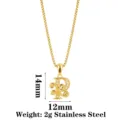 Retro floraler Zirkon Buchstabe Anhänger Halskette aus Edelstahl Hip Hop Schmuck - Buchstabe P / Gold