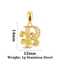 Edelstahl Buchstabe Anhänger mit Zirkonia Steinen für DIY Schmuckherstellung Accessoire. - Buchstabe P / Gold