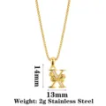 Retro blumenförmiger Zirkon Buchstabe Anhänger Halskette Edelstahl Hip-Hop Schmuck - Buchstabe X / Gold