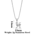 Gothic Stil Zirkon Buchstabe X Anhänger Halskette Edelstahl Modeschmuck Accessoire - Buchstabe X / Stahlfarben