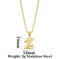 Vintage Zirkon Kalligrafie Buchstabe Anhänger Halskette Gold Edelstahl Hip-Hop Schmuck - Buchstabe Z / Gold