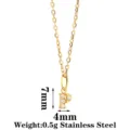 Gold stainless steel initial P pendant necklace with sparkling cubic zirconia, chic jewelry. - Letter P / Gold