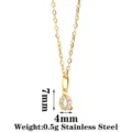 Gold stainless steel letter Q pendant necklace with sparkling cubic zirconia stones. Chic and elegant. - Letter Q / Gold