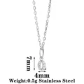 Stainless steel letter pendant necklace with sparkling zircon, dainty minimalist jewelry. - Letter Q / Steel