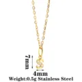 Gold stainless steel initial S pendant necklace featuring shimmering cubic zirconia stones. - Letter S / Gold