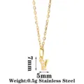 Stainless steel initial Y necklace with sparkling zircons, minimalist clavicle chain jewelry. - Letter Y / Gold
