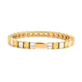 Gold 316L stainless steel tennis bracelet with square yellow and white cubic zirconia - 5MM Gold Color Square 1 White + 1 Yellow