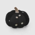 Black sherpa pumpkin throw pillow with cute polka dots, soft plush home decor cushion for sofa. - 20*12cm / Black Polka Dot