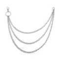 Silver multi layer metal chain waist accessory punk style pants chain for women and girls. - Layered Pant Chain