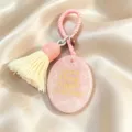 Naturstein Handstein Schlüsselanhänger Kristall Achtsamkeit Anhänger Tasche Deko Auto pink süß - Rosenquarz Anhänger