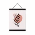 Wooden magnetic poster hanger with black finish and modern botanical art print for home decor. - 21cm Pack / Black