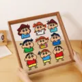 Zweiseitiger transparenter Holzbilderrahmen fuer Perlenkunst mit niedlichen Comicfiguren. - Eschenholz / 10 Zoll (20.3*25.3)