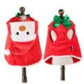 Mantello natalizio rosso per cani e gatti di piccola taglia, costume da Babbo Natale in flanella. - Taglia S / Babbo Natale