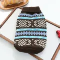 Cozy winter pet sweater for small dogs, stylish Nordic knit design, warm and comfortable. - XS / Brown