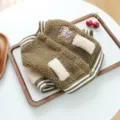 Cute pet fleece baseball jacket for autumn and winter, warm brown puppy coat with bear embroidery. - XS / Army Green