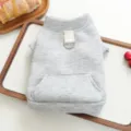 Grey pet hoodie detail shot, comfortable small dog clothes with pocket and traction D-ring. - XS-Bust 30cm, Length 20cm (Approx 1-1.5kg) / Gray