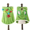 Mantello natalizio verde a forma di albero per animali, simpatico costume in flanelle. - Taglia S / Albero di Natale