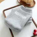 Grey pet hoodie for small dogs and cats, featuring letter print design and cozy fabric detail. - XS-Bust 30cm, Length 20cm (Approx 1-1.5kg) / Heather Gray