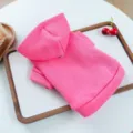 Cute pink pet dog hoodie for small puppies, warm spring autumn plain hooded pet apparel. - XS / Rose Pink