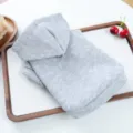 Grey solid color pet dog hoodie for small dogs puppy, cozy autumn spring warm apparel. - XS / Gray