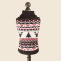 Detailed shot of Christmas dog knit sweater featuring Nordic reindeer and tree winter patterns. - XS-Bust 30cm, Length 20cm (Approx 1-1.5kg) / Christmas Sweater - Brown Reindeer