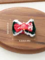 Weihnachts Haarklammer fuer Hunde gruener Samt rote Schleife Glocke Schneeflocke 6.2cm - Schneeflocken-Glocken-Stil / Einheitsgröße