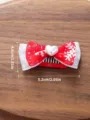 Carino fermaglio natalizio per cani con fiocco, motivo fiocco di neve e perla a cuore. - Stile Perla a Cuore / Taglia unica