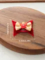 Weihnachtliches Haustier-Haarspange mit roter Samtschleife und süßem Engel für Hunde. - Kleiner Engel-Stil / Einheitsgröße