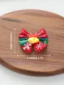 Weihnachten Haustier Haarklammer rot grün Schleife Glocken Welpe Hund süß Haaraccessoires - Doppelschichtiger Glocken-Stil / Einheitsgröße
