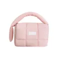 Rosa gesteppte Puffer-Handtasche, weiche Kosmetiktasche mit Reißverschluss fur Damen. - Rechteckige Pumpy Macaron Kosmetiktasche / Rosa