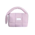 Bonbonrosa gesteppte Puffer Handtasche, weiche Kosmetiktasche und grosse Aufbewahrung. - Rechteckige Pumpy Macaron Kosmetiktasche / Hellviolett