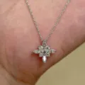 Collier pendentif grappe d'etoiles en argent avec oxydes de zirconium scintillants. - Argent 925 / Argent