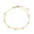 Elégant bracelet en argent sterling S925 zircone serti clos réglable coulissant chic - Argent 925 / Plaqué Or
