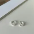 Détail exquise boucles d'oreilles créoles cœur zircon en argent S925, design étincelant. - Argent 925 / Zirconia Blanc - Argent