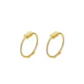 Boucles d'oreilles créoles ressort en argent sterling S925 style minimaliste unisexe - 8mm / Ton Or