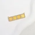 Exquisite copper cubic zirconia rectangular connector DIY bracelet necklace pendant charm - Yellow Square Grid Pendant / Gold
